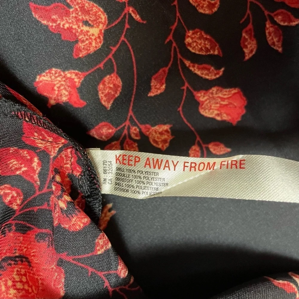 New Free People On My Own Floral Satin Black Dress Size S